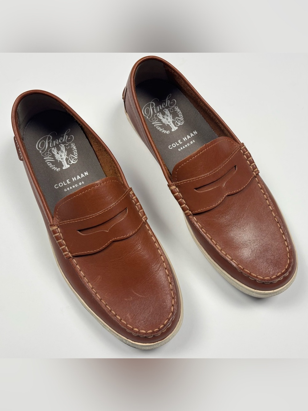 Cole Haan Chestnut Brown Leather Penny Loafers